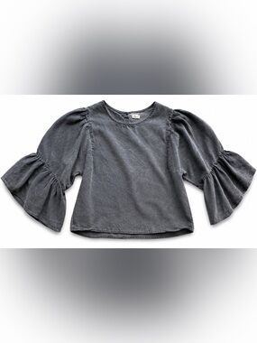 Hollister Mineral Wash Bell Sleeve Puff Sleeve Cottagecore Boho Blouse Small